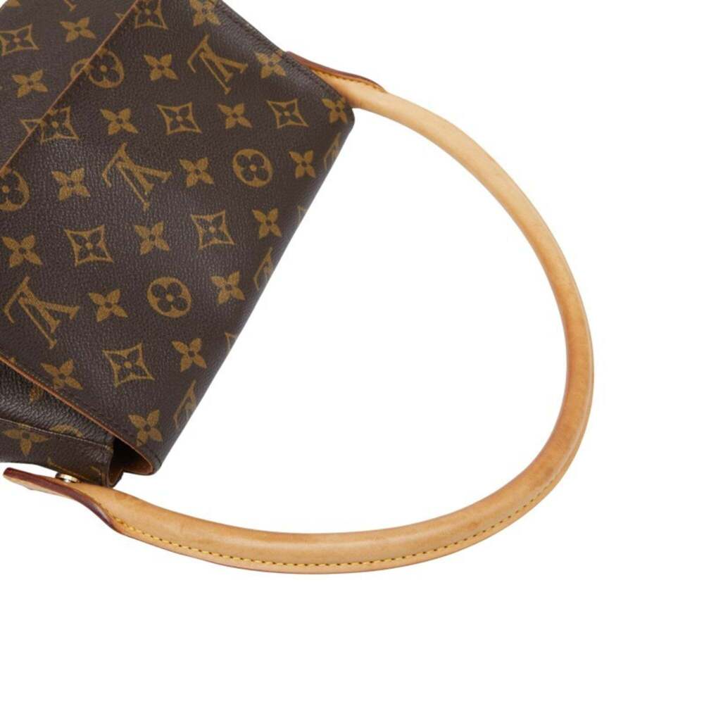 LOUIS VUITTON Authentic Brown Monogram Leather Mini Looping Shoulder Bag - Picture 9 of 12